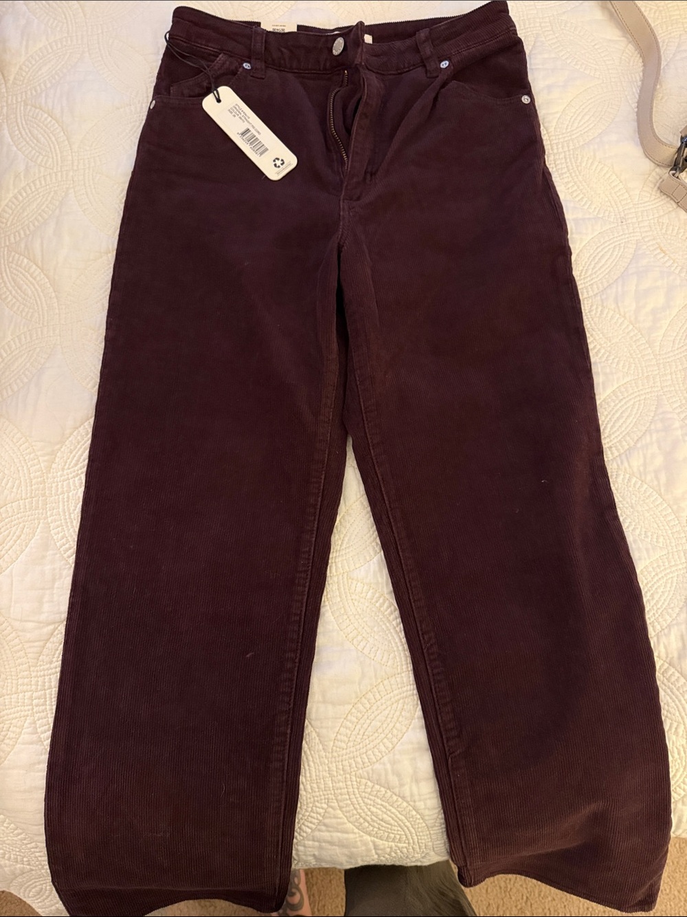 ROLLA'S Corduroyt Wide-Leg Jeans - Dark Plum